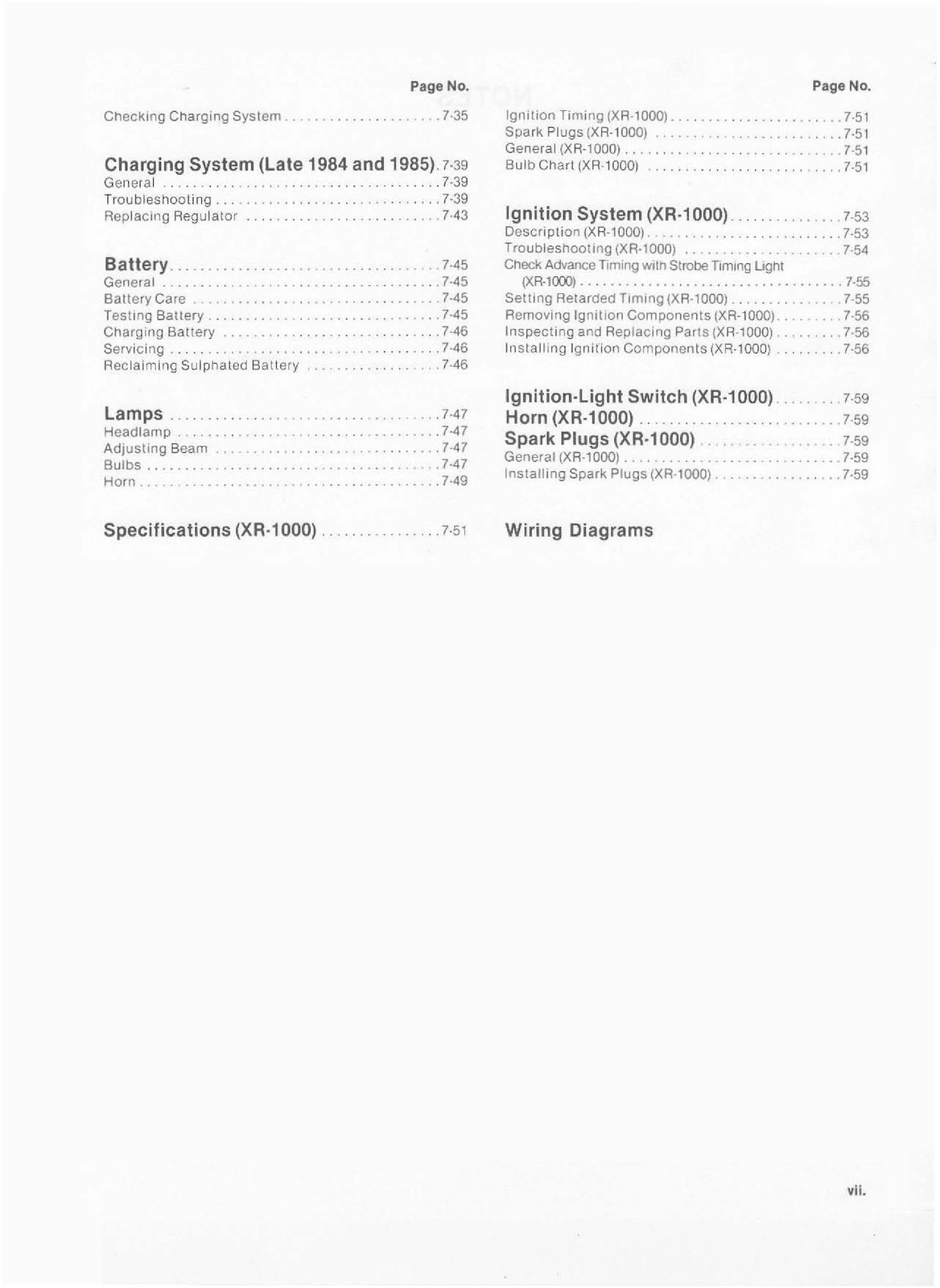 HARLEY-DAVIDSON XL XR Sportster 1000cc Service Manual 1979 To 1985, FOLDOUTS