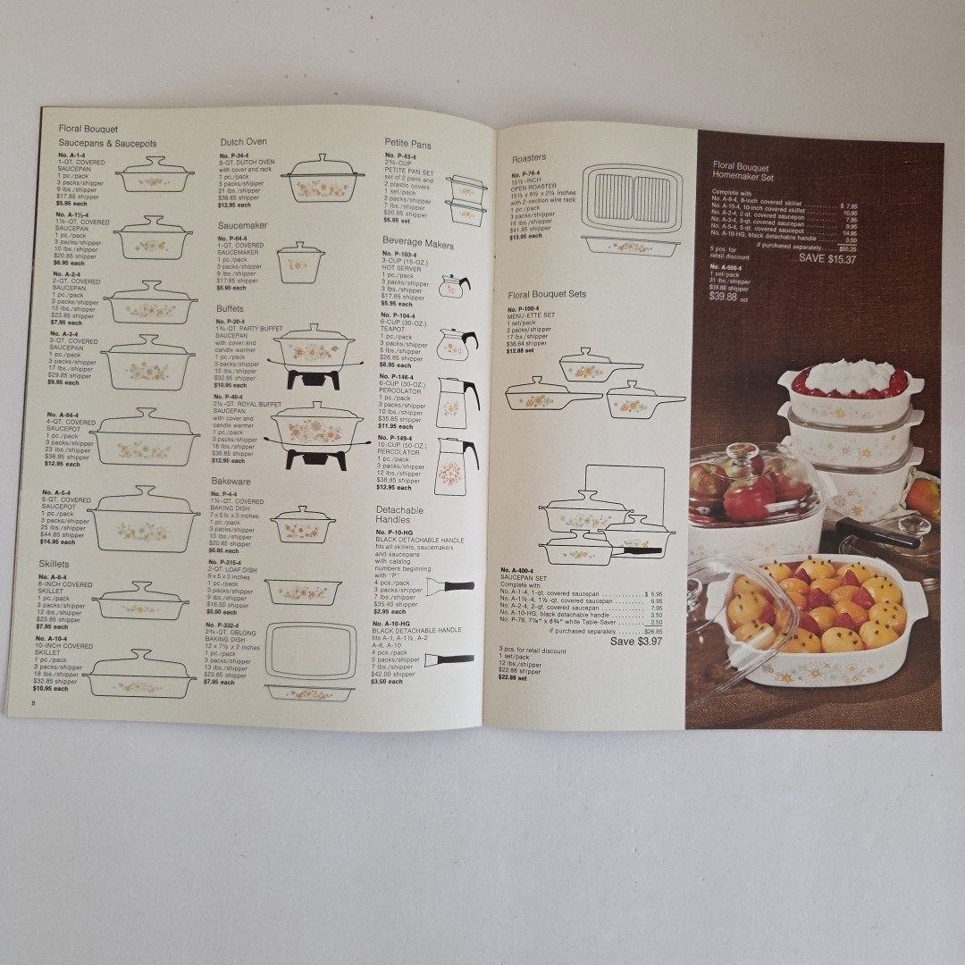 Corning Ware 1973 Sales Catalog Electromatics Lot Spice O’life Cornflower