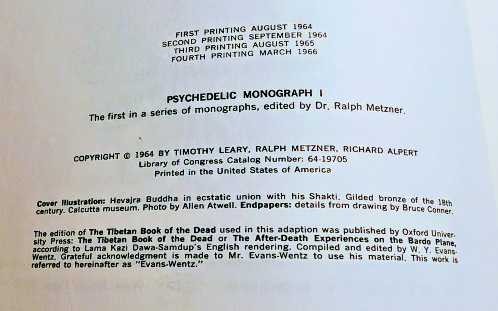 The Psychedelic Experience By Timothy Leary, 1966 Hardcover, 159 Pages