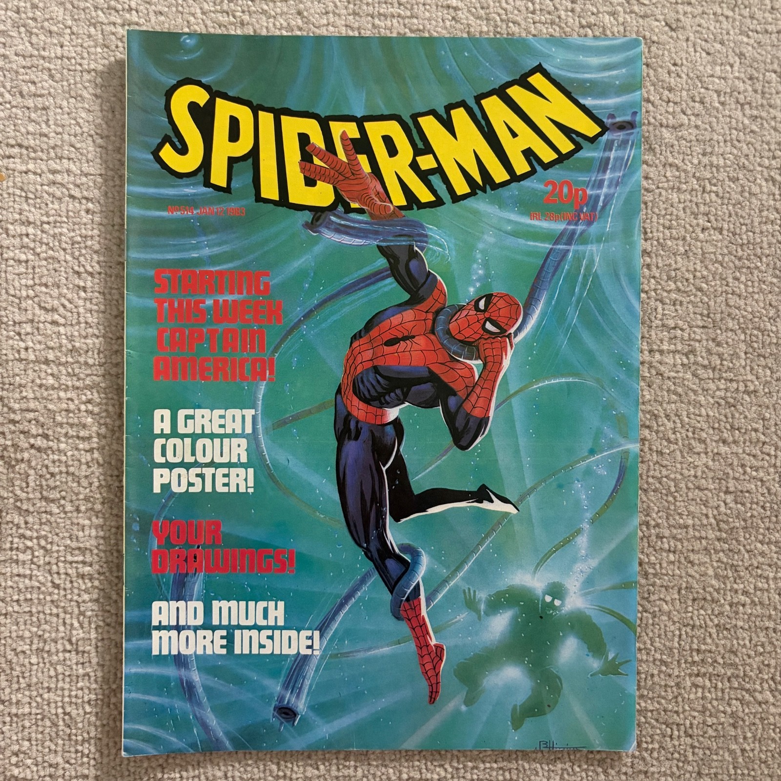 Marvel UK Comic 1982 – Spider-Man – Issue 510 511 512 513 514 515