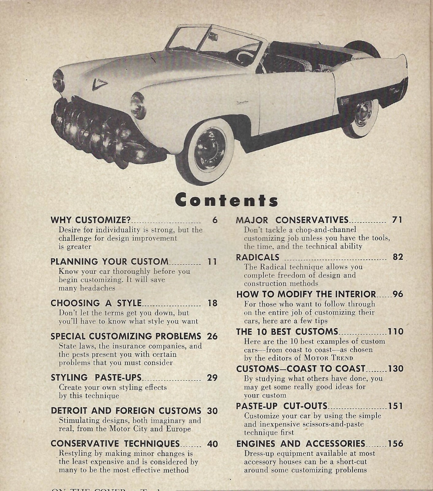 1952, Restyle Your Car, Trend #105. 160 pages. Custom cars. Vintage hot rods.