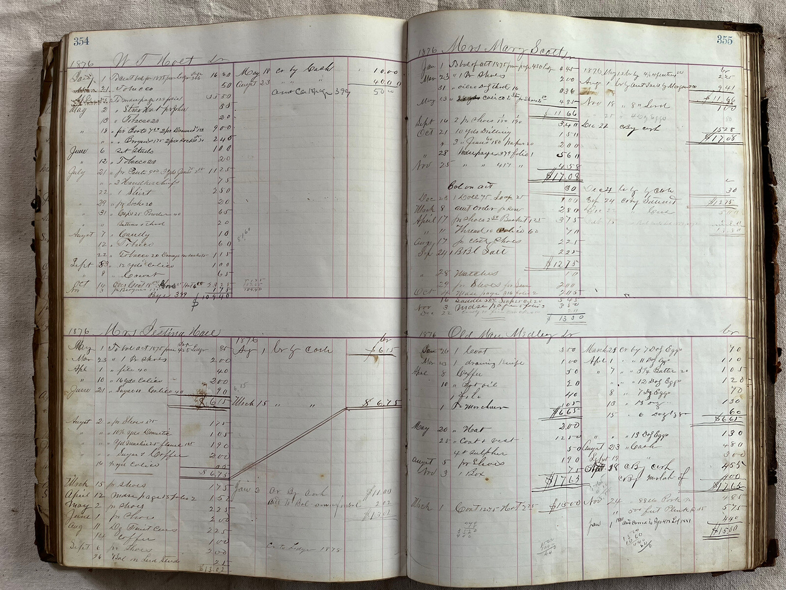 1876 Arnold Bros. Dry Goods 480 Full Pages Ledger Wartrace TN History Geneology