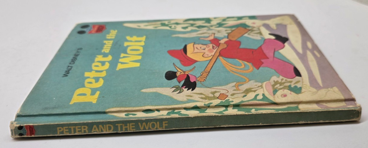 Vintage 1974 Disney Peter And The Wolf Hardcover Book Random House