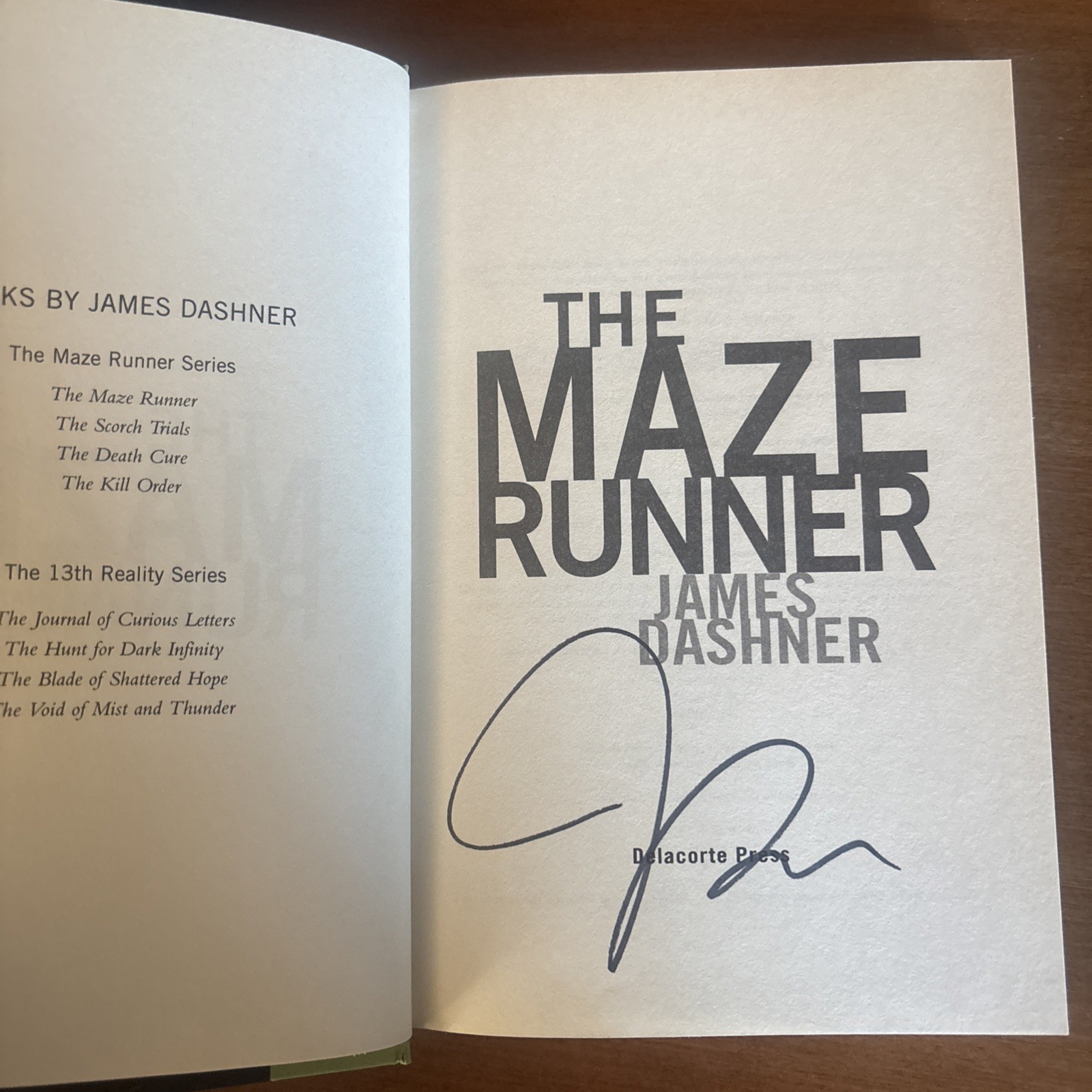 The Maze Runner – James Dashner – Signed/Auto 1st Edition/25th Printing