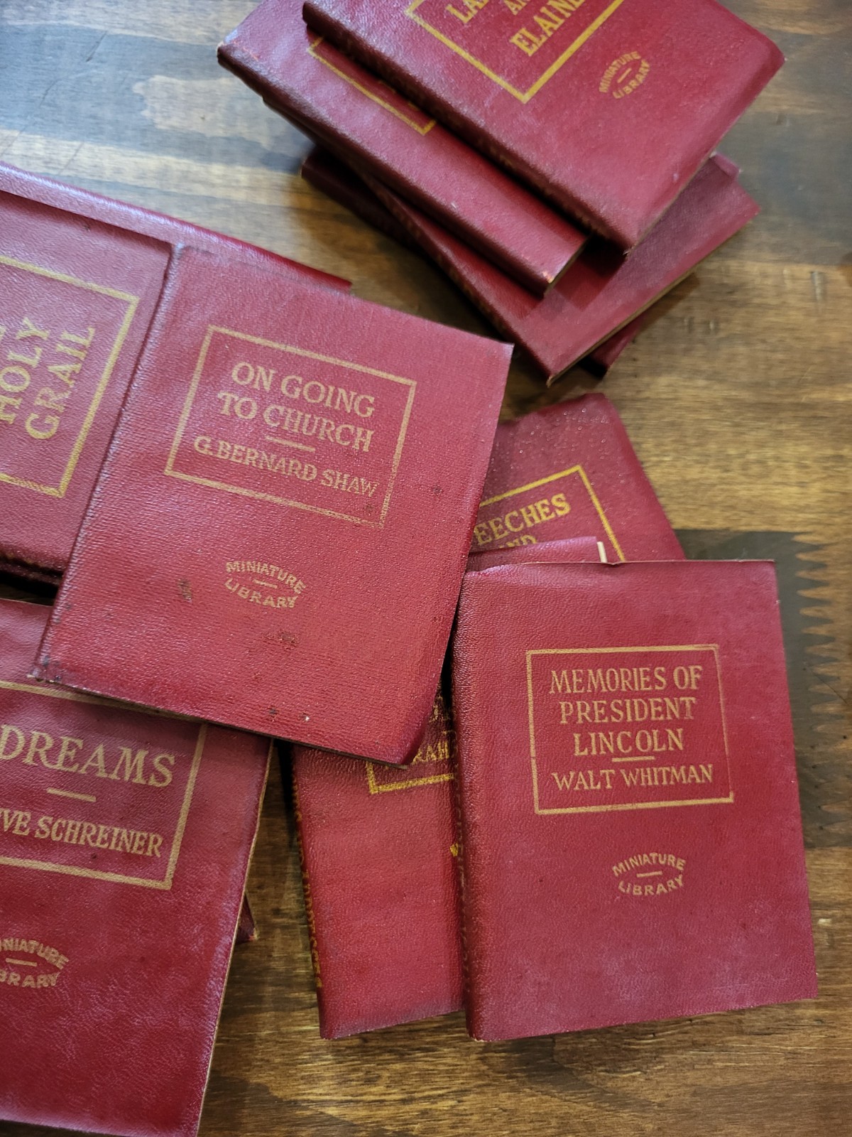 Lot of 66 Vintage 1920s Little Leather Library Miniature Red Books Collection