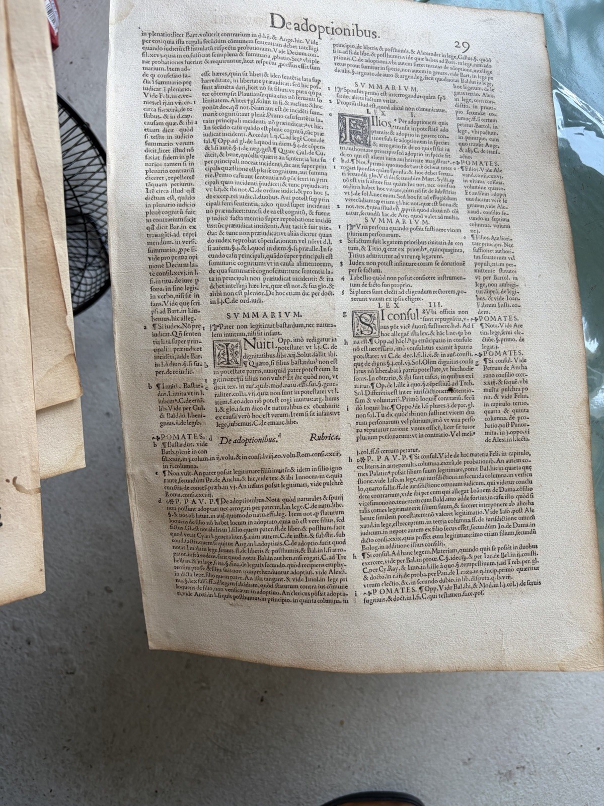 Antique Original 16th Century 1500’s Large 16.5×11 Inch Italian Book Pages 8
