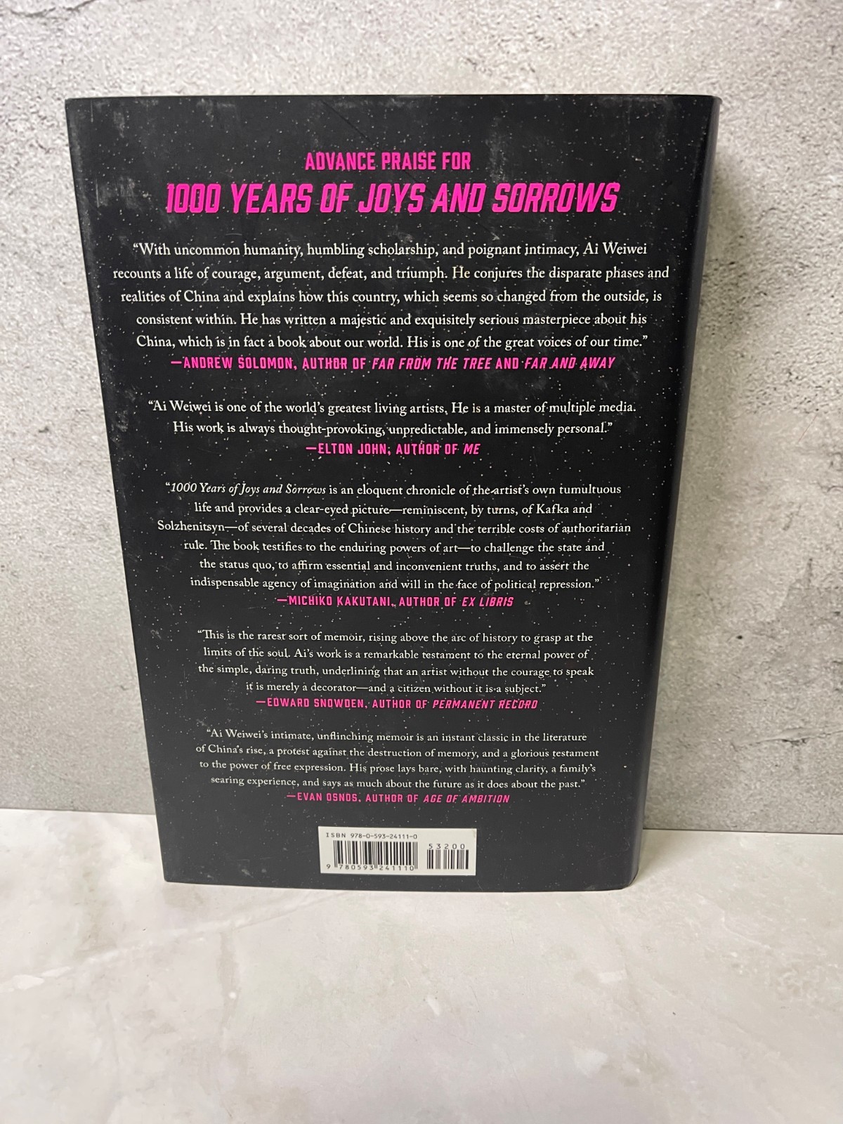 SIGNED Edition AI WEIWEI 1000 Years of Joys and Sorrows A Memoir 1st Edition