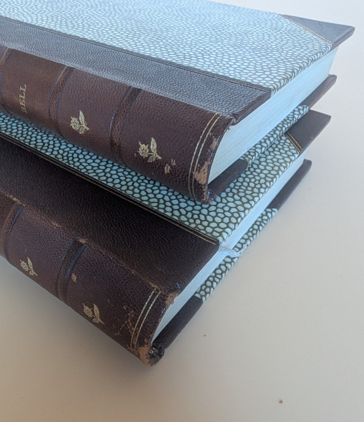 1850 Jane Eyre Currer Bell Fine Leather Binding 2 Vol Tauchnitz Set