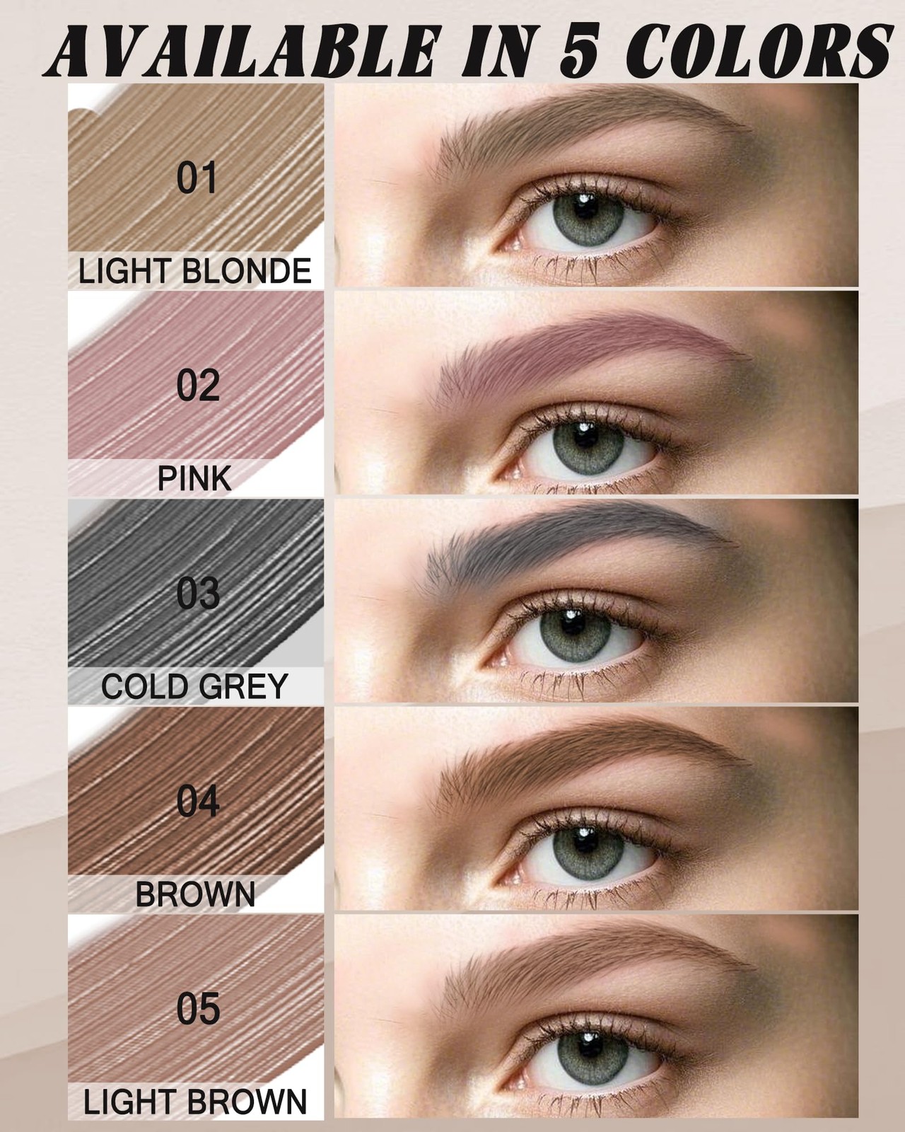 Cold Grey Tinted Eyebrow Gel,2 Pcs Long 0.07 Ounce (Pack of 2), 03#