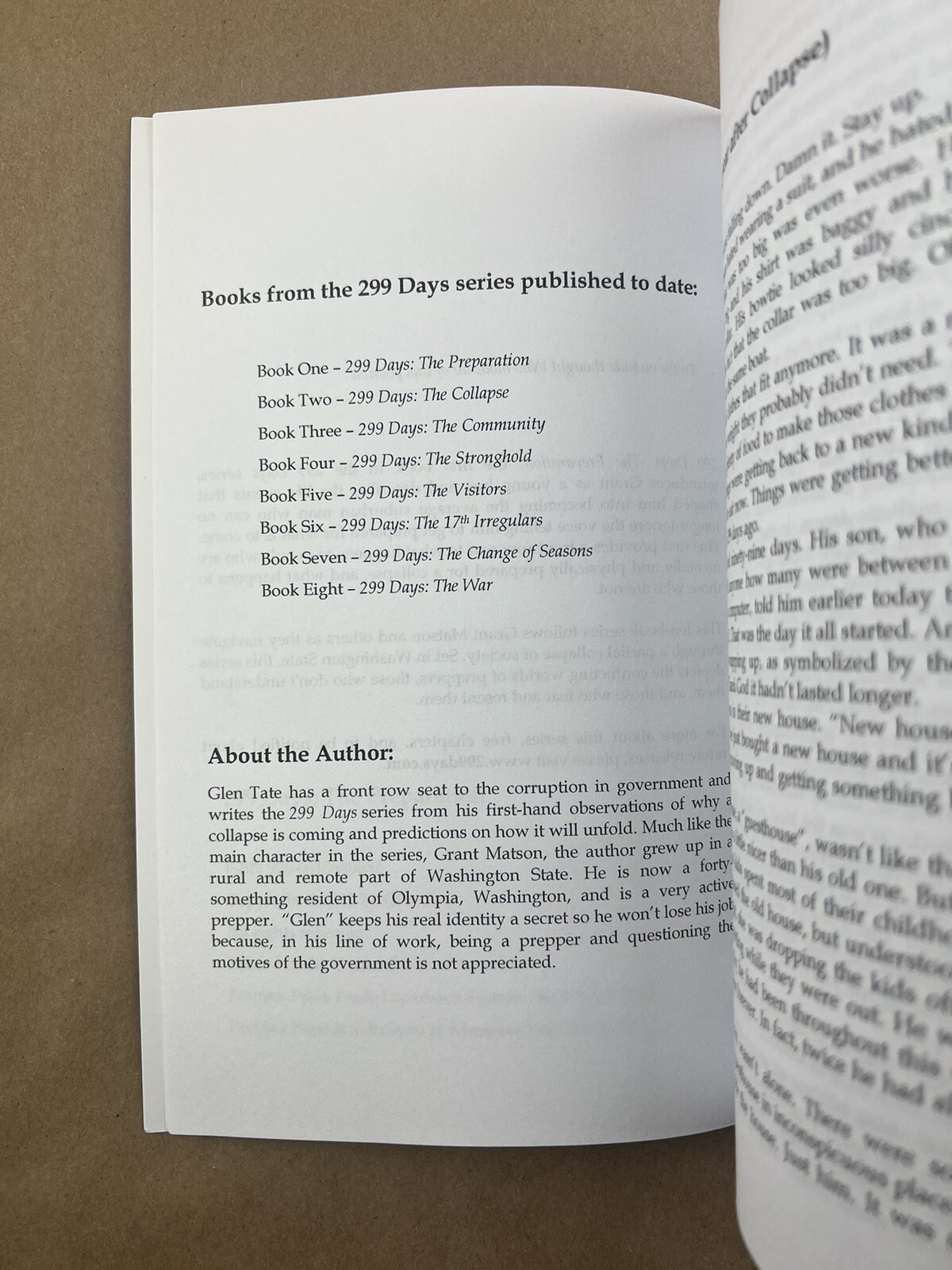 299 Days Series: 299 Days: The Preparation; Glen Tate, Prepperpress, 2012, Vol 1