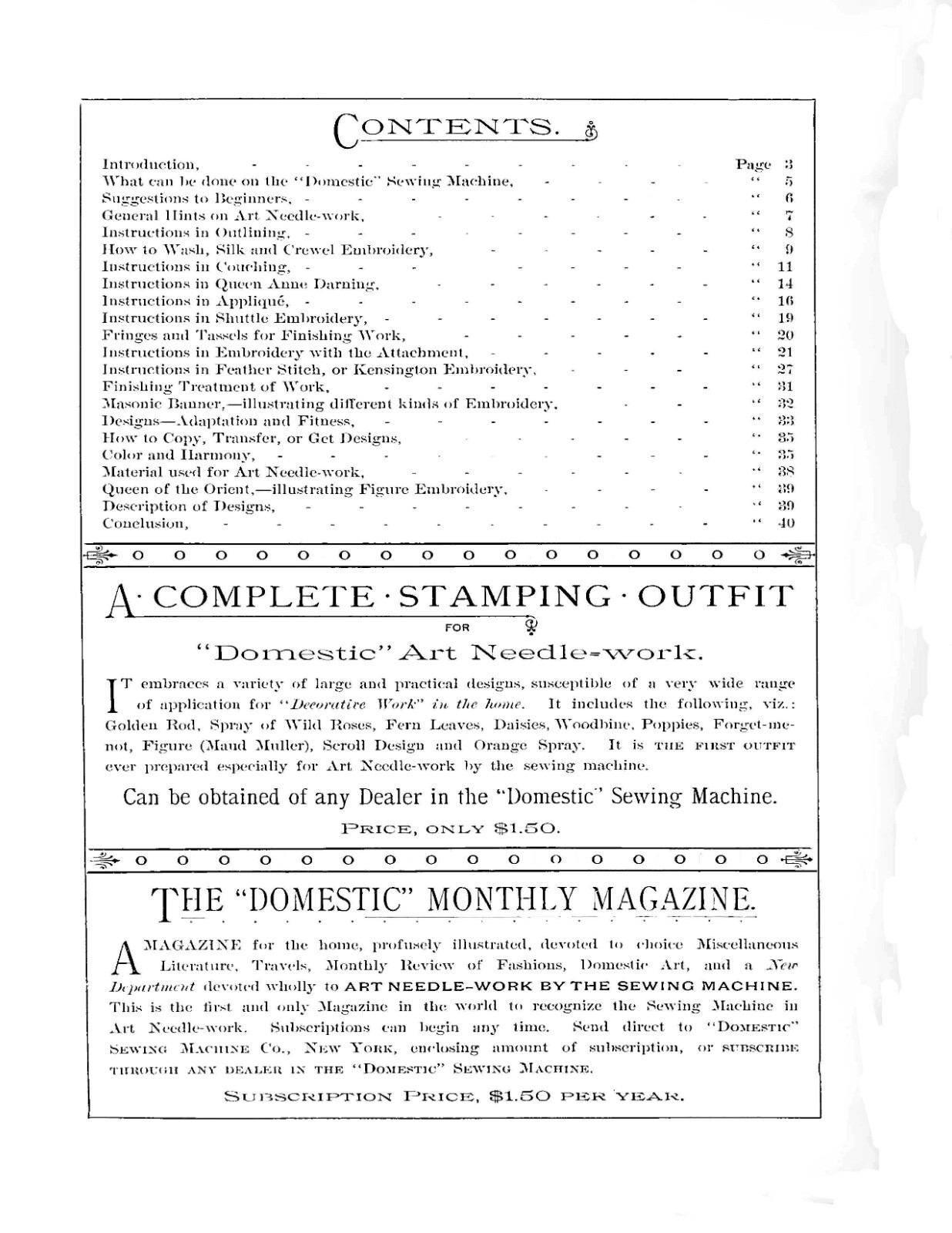 Domestic Decorative Art Needle Work 1886 (44 Pages)