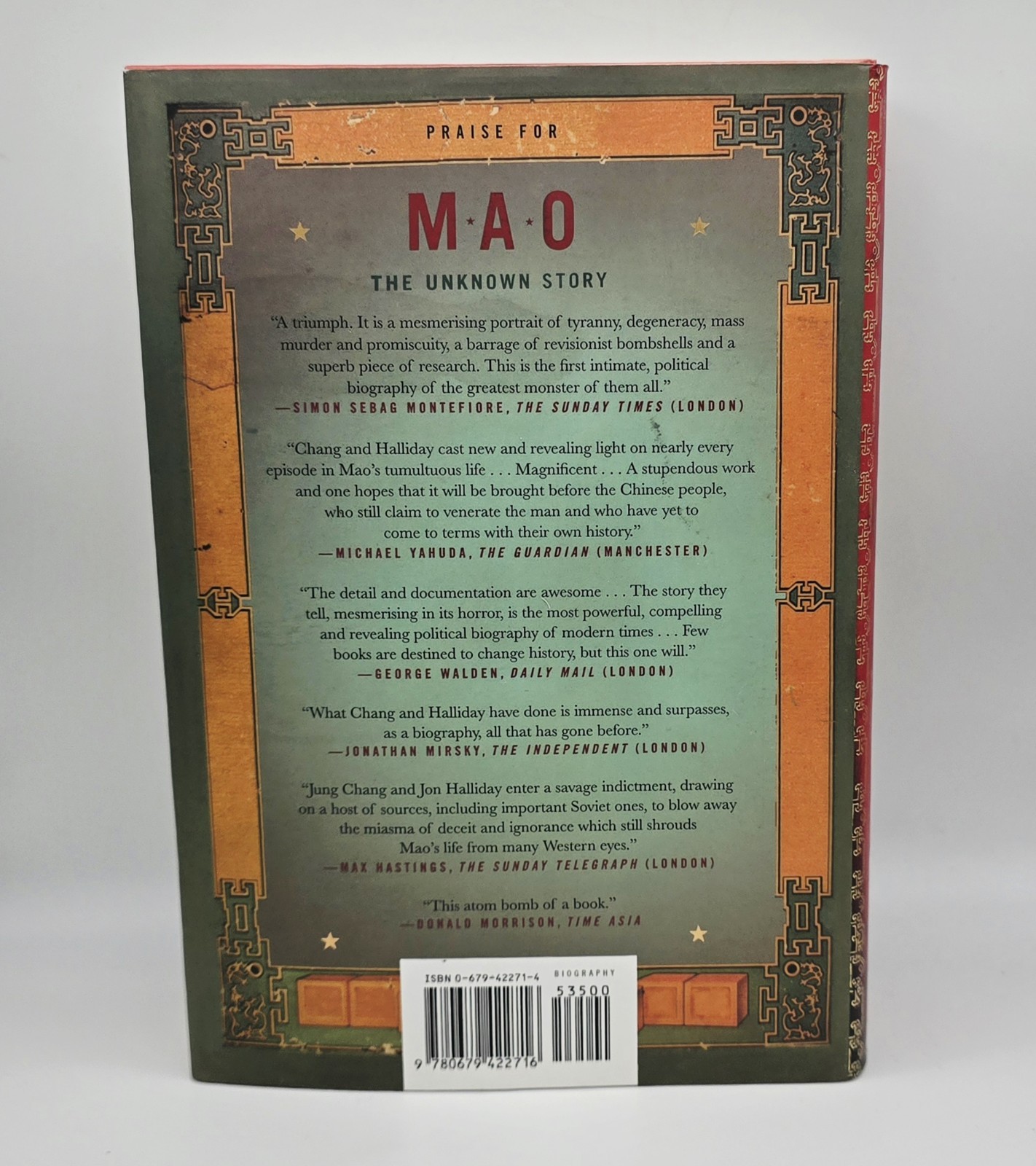 Mao: The Unknown Story Hardcover By Jung Chang Very Good