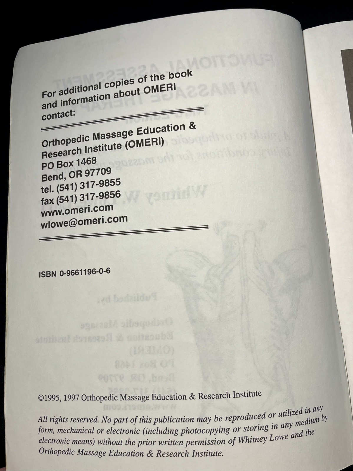 Functional Assessment in Massage Therapy, Lowe, Whitney