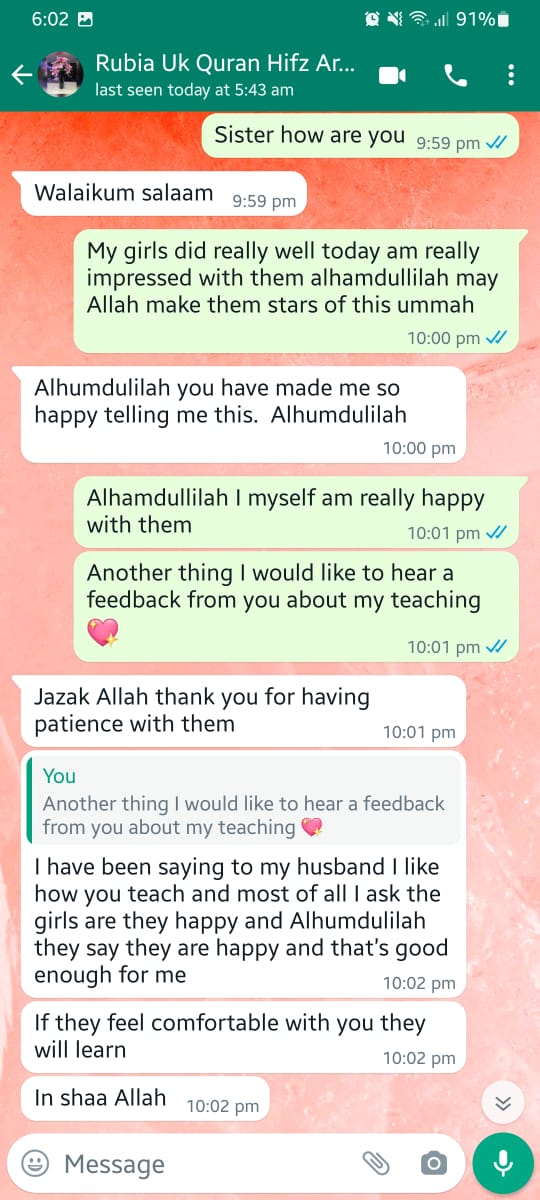 Mrs. Rabia from Uk about Mrs. Asma Ibrahim her two kids learn Quran by Mrs. Asma